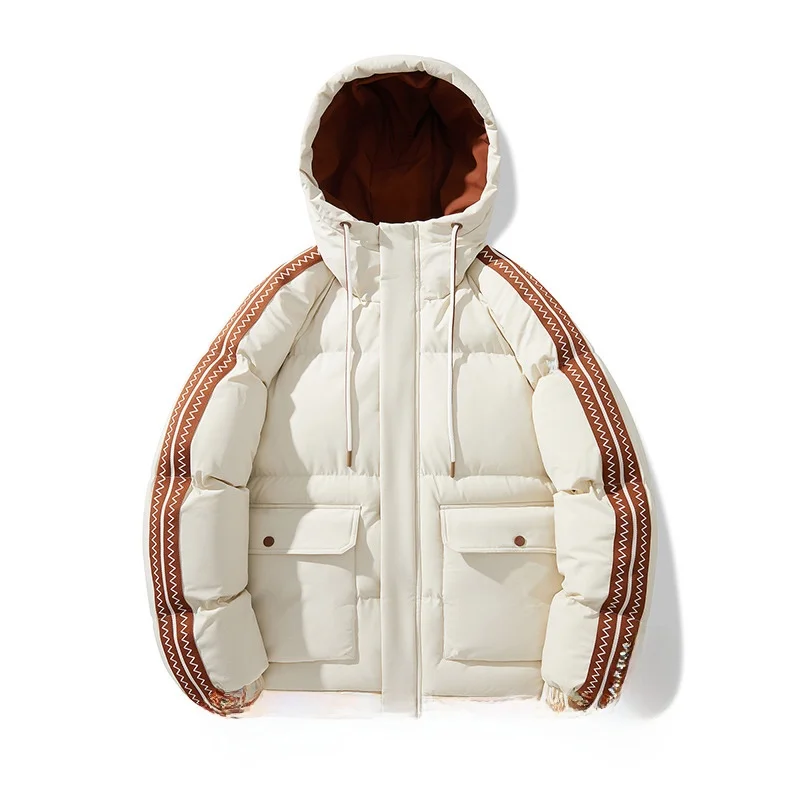 

Trendy Urban Men's Thiened Cotton Jaet Hooded Workwear Sle Faionable Brand Loose Fit Warm Polyester Fiber Spring Season