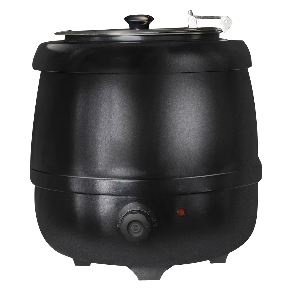 10L Electric Soup Warmer with Lid Hinged Electric Soup Pot Heating Stew Kettle for Restaurants and Party Home Catering