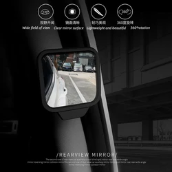 Adjustable Mini Safety Car Back Seat View Mirror: Wide Angle Blind Spot Monitor Rear Convex Mirror for Auto