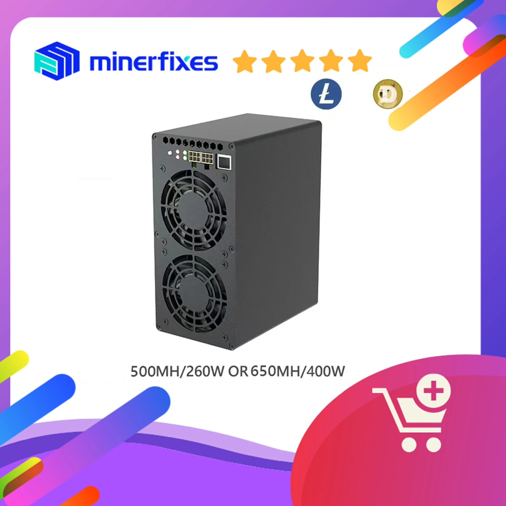 Goldshell Mini Doge 3 LTC & Dog Coin Miner 650MH/S 400W Goldshell Mini doge III Home Miner Caixa sem PSU do que Mini doge II