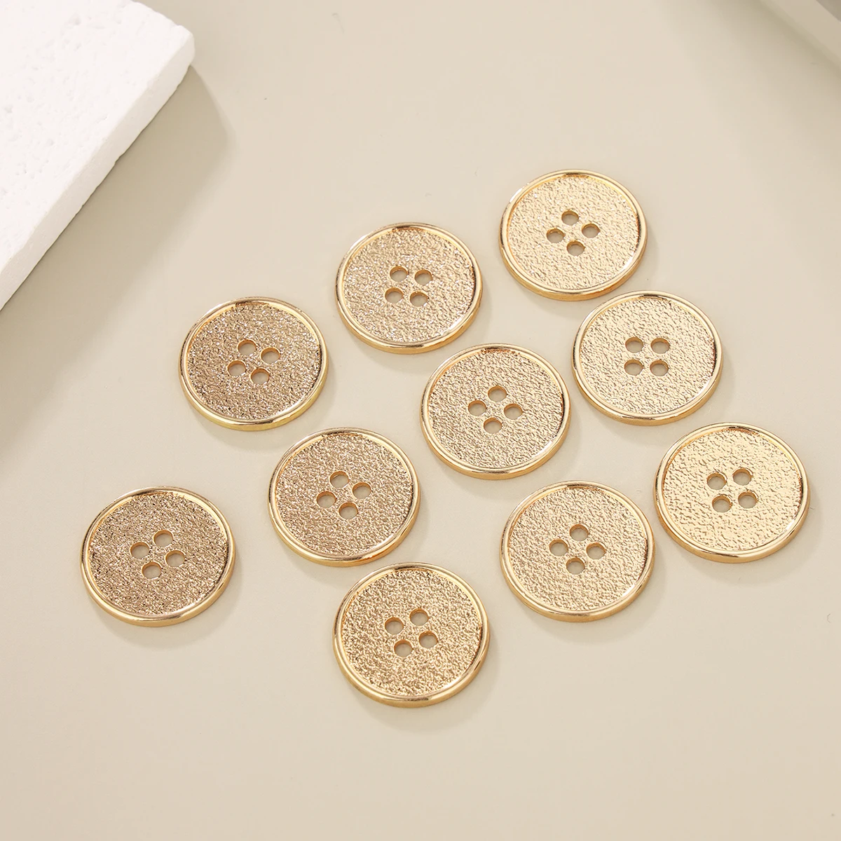 10pcs/Set Classic Round Flatback Buttons Jewelry DIY Hand Sewing 4 Holes Metal Buttons Apparel Accessories All Match