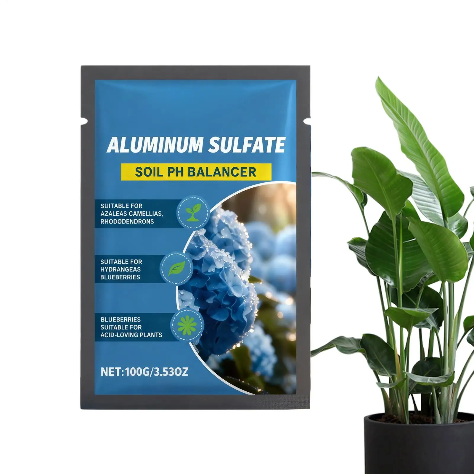 100g Acid Loving Plant Fertilizer Soil pH Down Adjuster for Blueberry Hydrangea, Professional Acidic Plant Food for Garden Potte