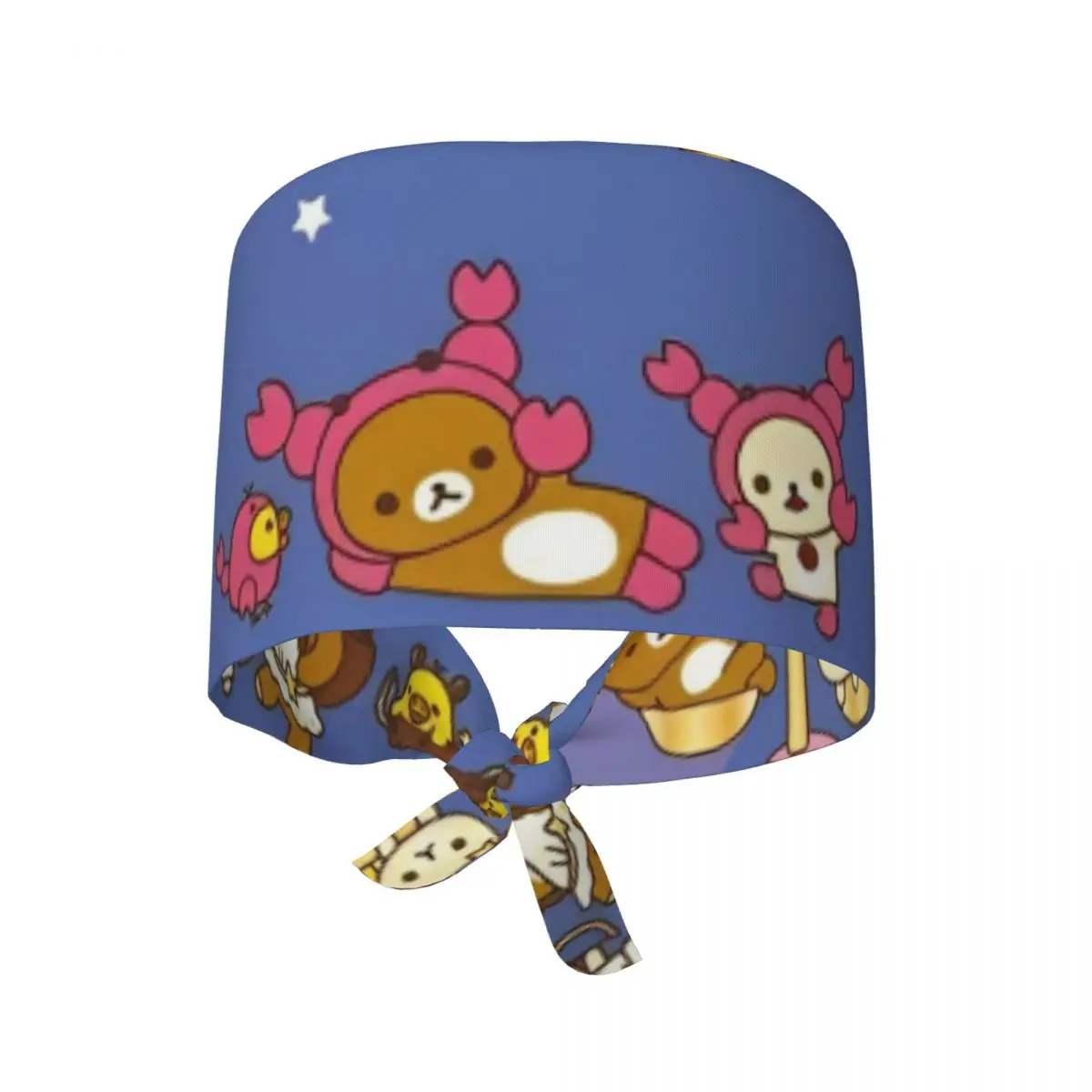Nurse Hat Cartoon Rilakkuma Anime Girls Work Scrub Cap Casual Medical Hat For Unisex Women Long Hair Graphic Working Caps