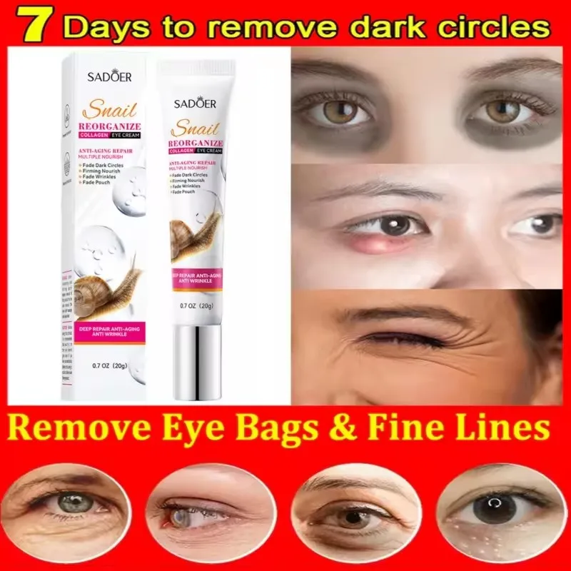  Snail Collagen Eye Cream Anti Dark Circles Instant Remove Eyes Bags Puffiness Brighten Moisturizer Firm Eyes Skin Care Product