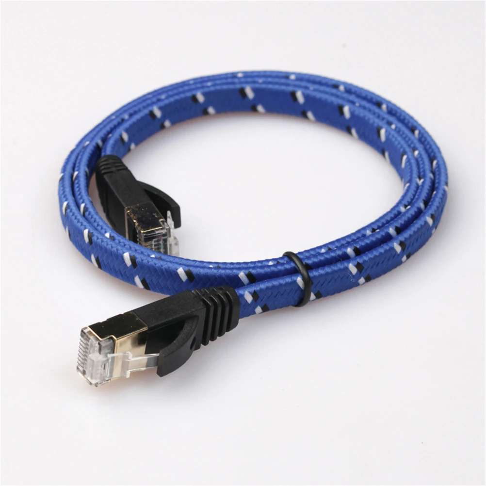 

Cat7 Ethernet Cable Nylon Braided 10g High Speed Connectors Lan Router Modem Pc Printer Network Switch Box Adsl