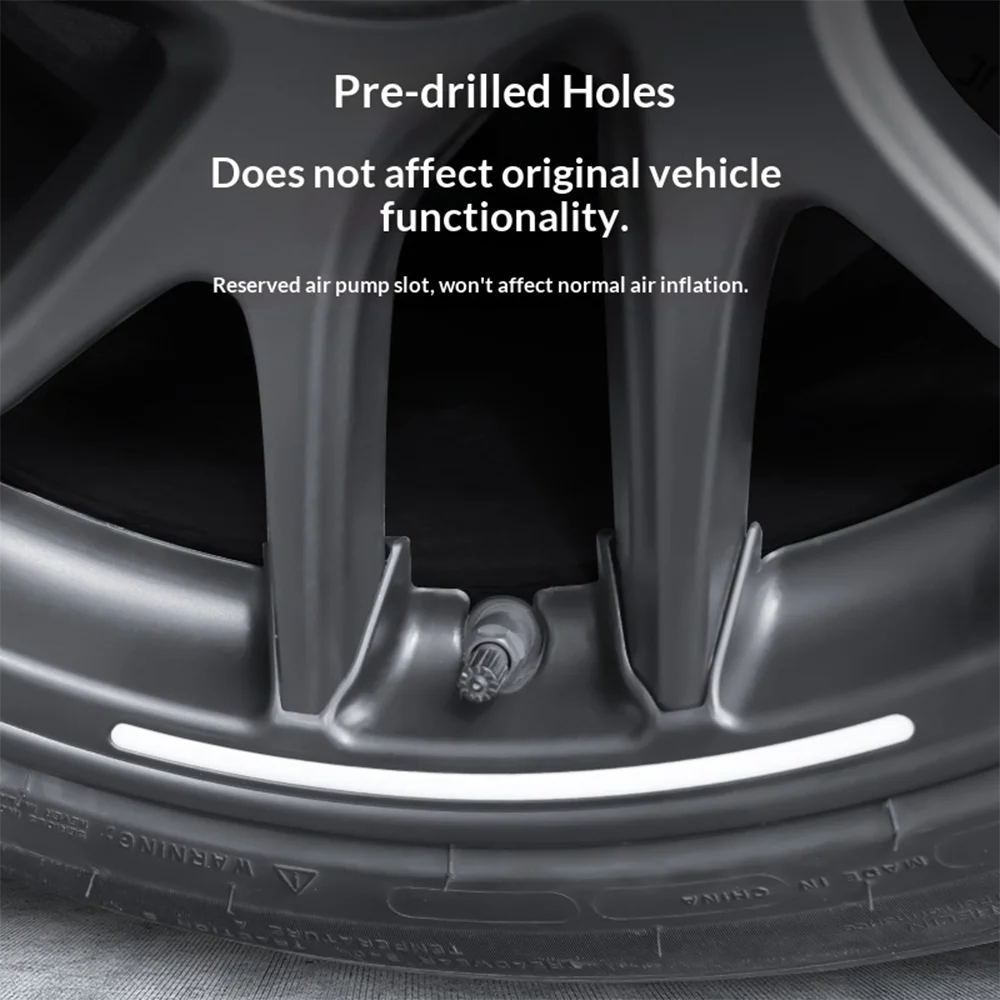 For Tesla Model 3 Highland Wheel Center Caps Half-Rim Hub Covers Luminous White Exterior Trim Upgrade Modification Accessories