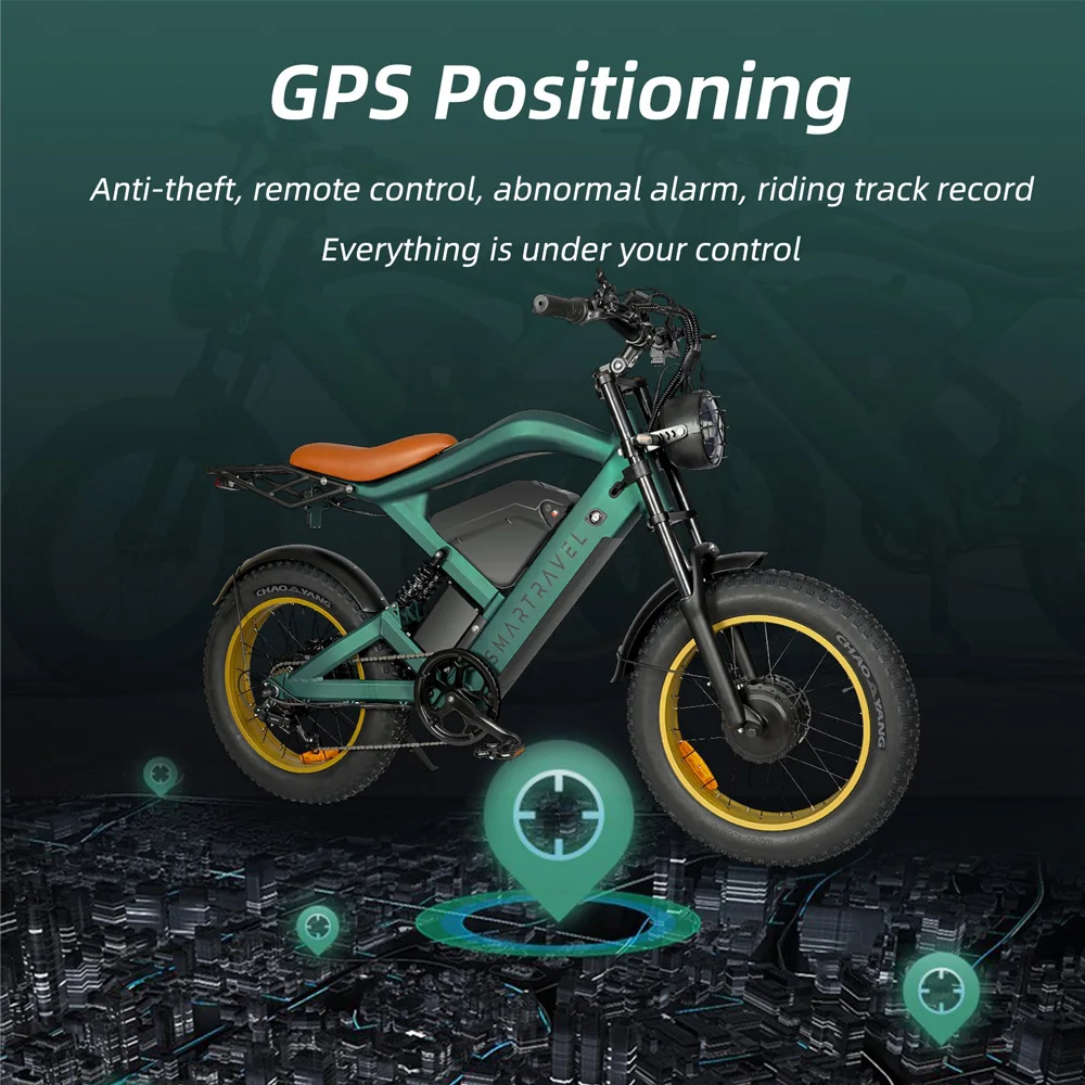 Retro and Fashionable Adult Electric Bike with 1200W Motor Top Speed 32MPH Electric Bicycle