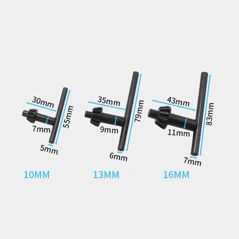 チャックキーの穴あけ,手動修理,Tハンドル,10mm, 13mm, 16mm,電気ドリル用クランプ,付属品