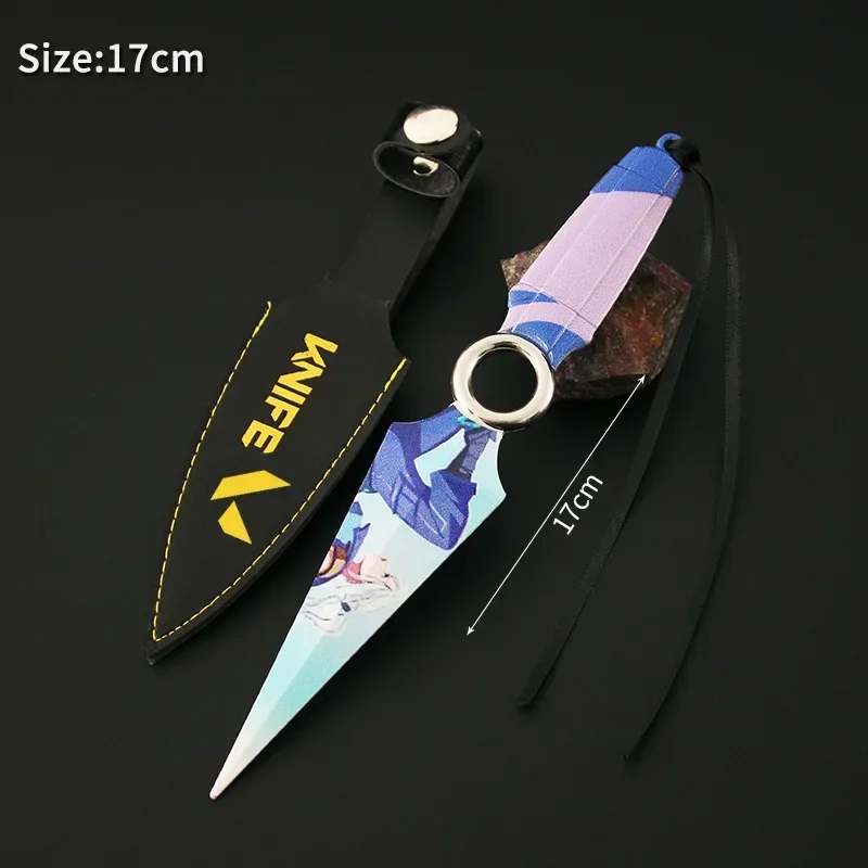 17 centimetri Valorant Gioco Arma JETT Kunai con Modello Periferiche Portachiavi Arma Modello In Metallo Action Figures Regalo Giocattoli Gioco per I Ragazzi