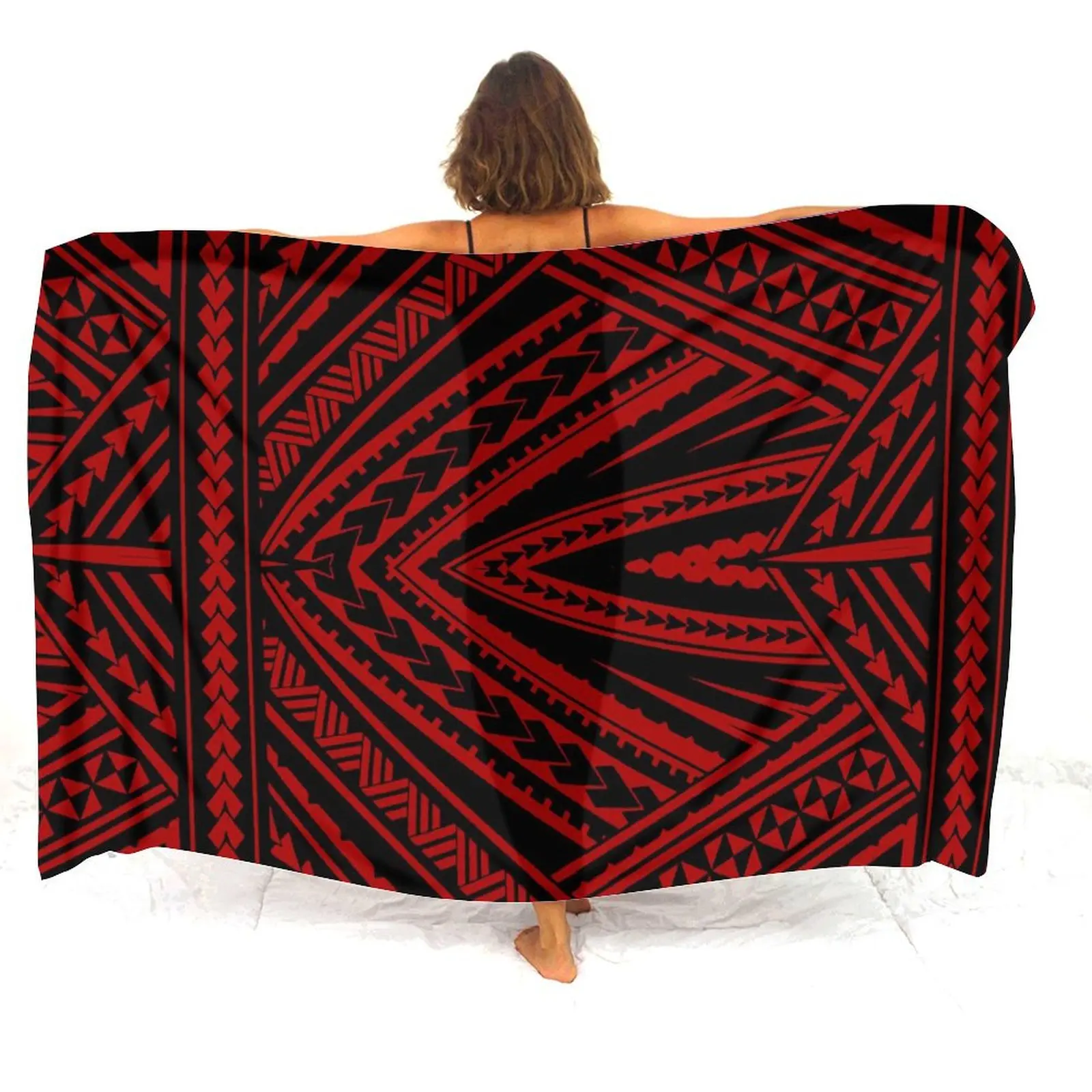 Tribal Peoples Polynesian Vintage Print Custom Wholesale Beach Resort Sarong Style Women'S One-Piece One-Piece Shawl