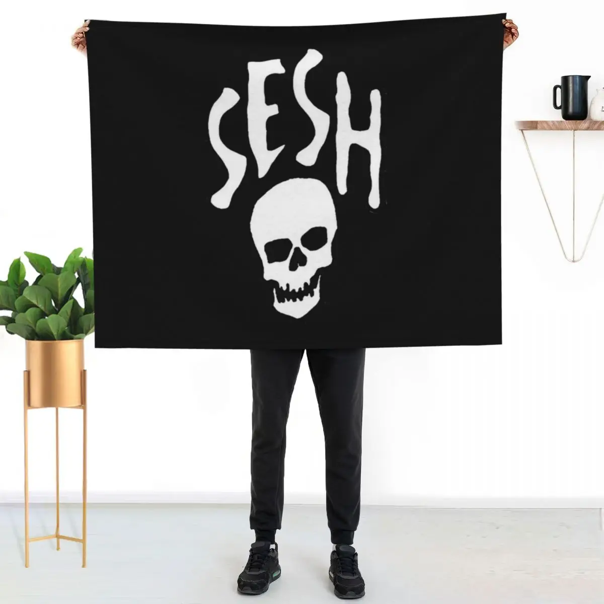 SESH BONES Throw Blanket Soft Warm Blanket Gift for Men Women Adults