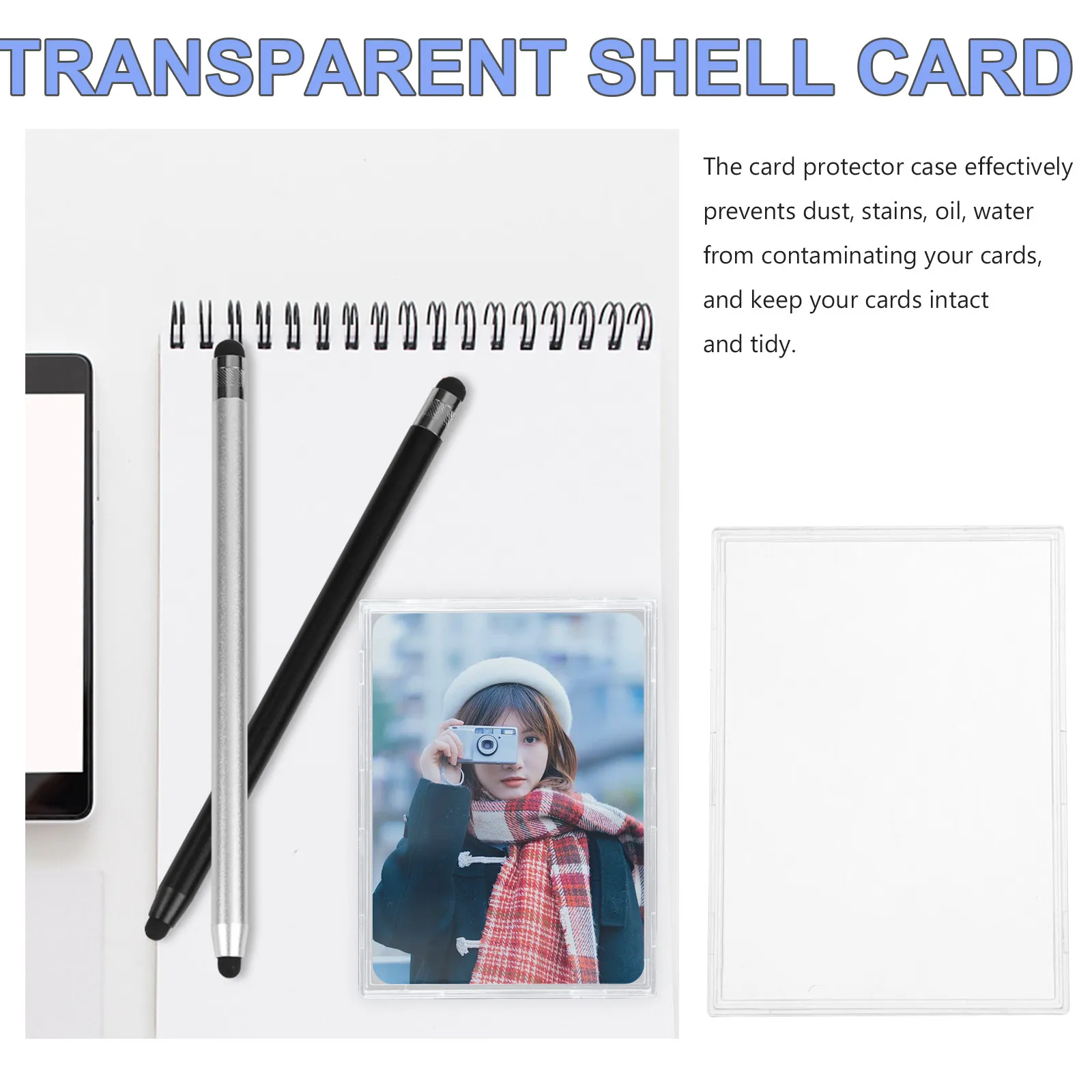 

10Pcs Clear Acrylic Card Case Simple Design Transparent Card Protector for Trading Photocards Reusable Hard Display