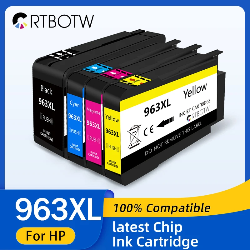 

CRTBOTW 963XL Ink Cartridge For HP 963 XL HP963 Compatible OfficeJet Pro 9010 9012 9013 9014 9015 9019 9020 9022 9025 Printer