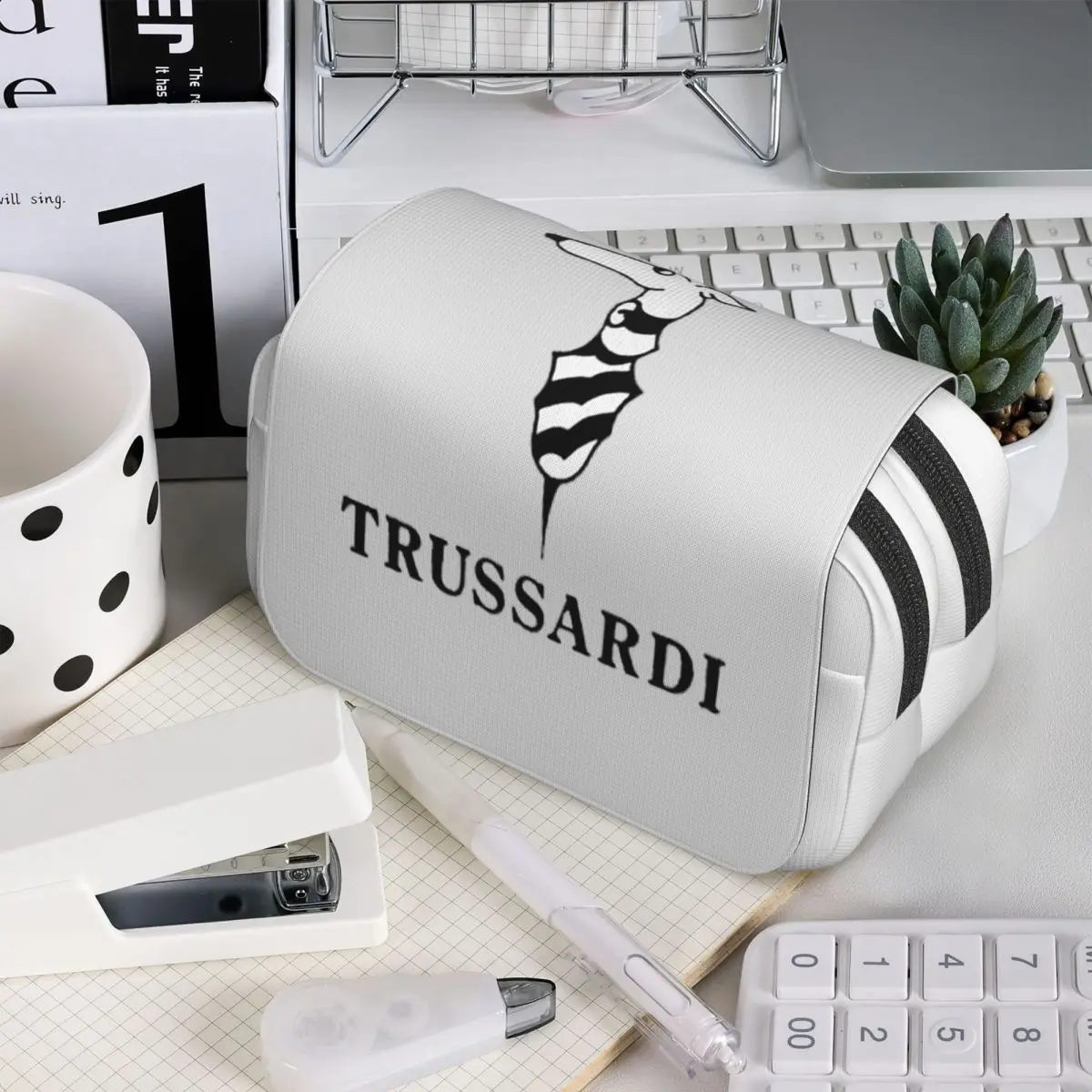 

Пенал с логотипом Trussardis для мальчиков и девочек, школьный пенал, сумка для канцелярских принадлежностей, сумка-держатель для ручек