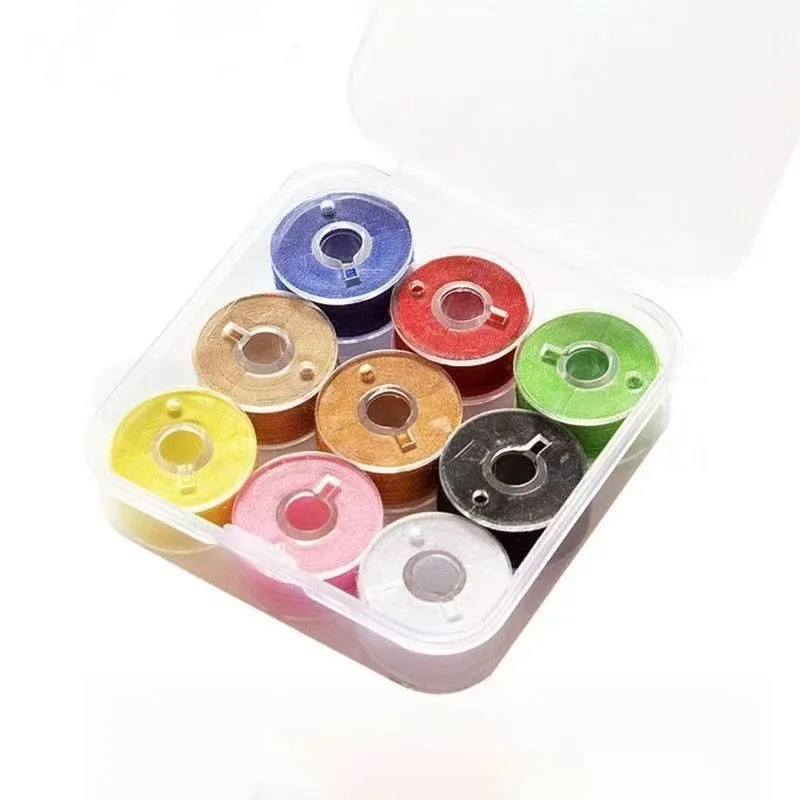 9 Colors Handmade Embroidery Sewing Threads Polyester Home Hand Stitching Sewing Machine Suppliers Yarn Line Box Color Random