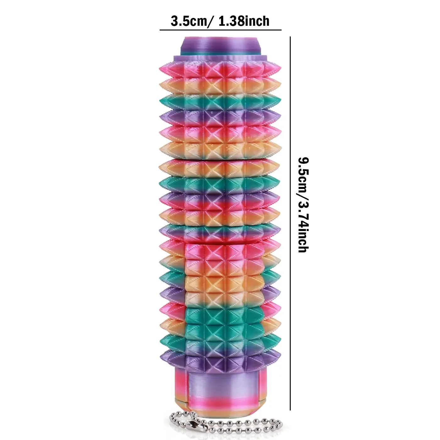 

5-in-1 Spiky Fidget Toy | Clicker Spinner Slider Roller | Pain Stimulator Stress Relief | Portable Keychain Gadget for Adults
