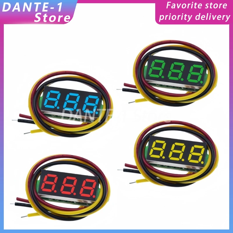 0.28 inch ultra-small digital DC voltmeter head digital display adjustable three-wire DC0-100V battery voltmeter