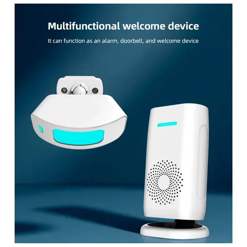 ABRN-Wireless Home Security Burglar Alarm Doorbell Chime Bell With PIR Motion Sensor Detector For Shop Store Welcome