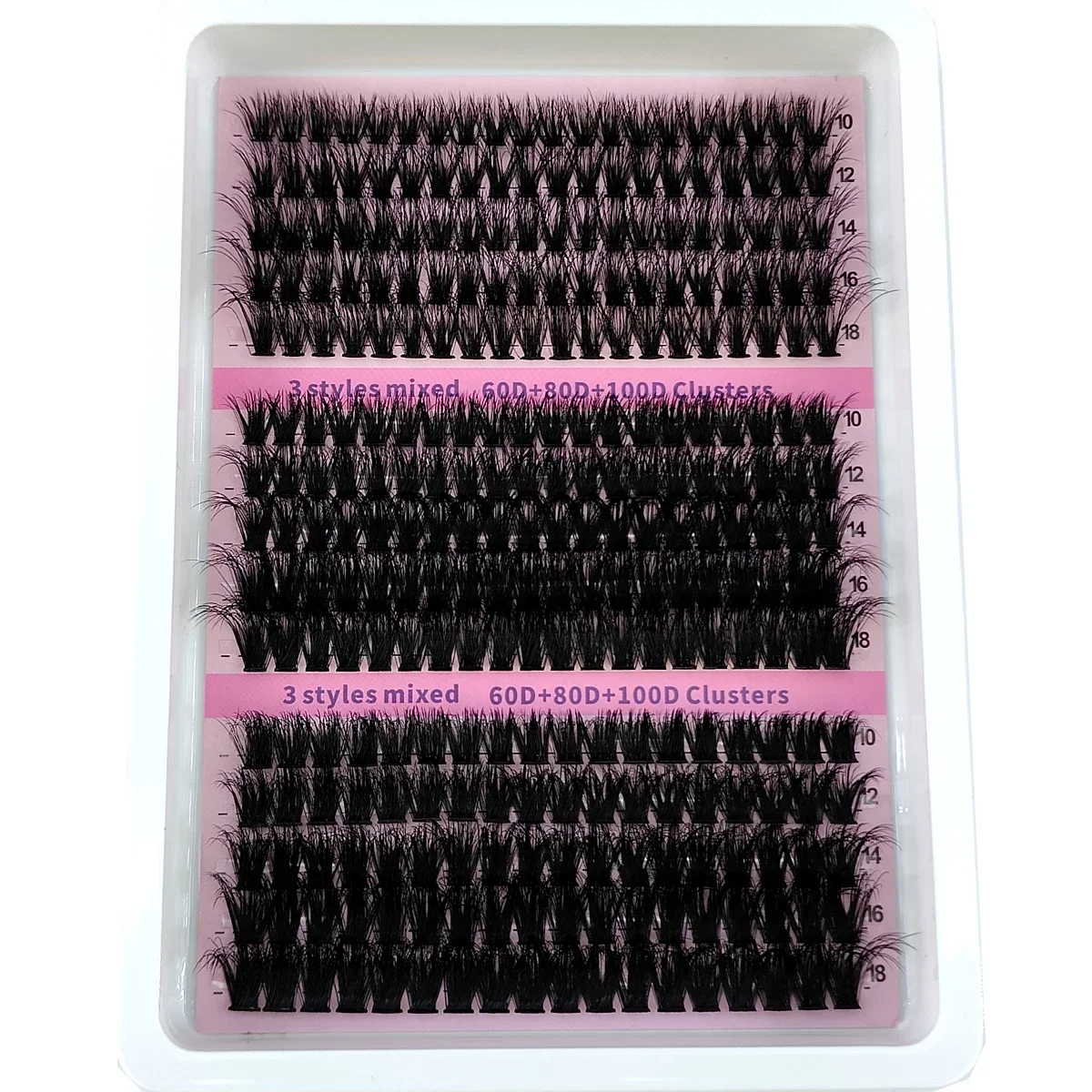 New 15Rows DIY 5D Fluffy Lash Clusters 60D-200D Thick Eyelash Clusters Wispy Individual Lashes 10-20mm Cluster Eyelash Extension