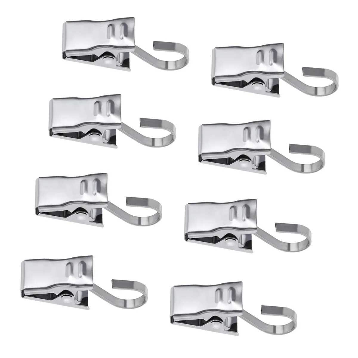 50Pcs Satin Nickel Drapery Hook Clips for Curtain Rods Smooth Sliding Heavy Duty Spring Clip Ring Ideal for Kids Art Projects