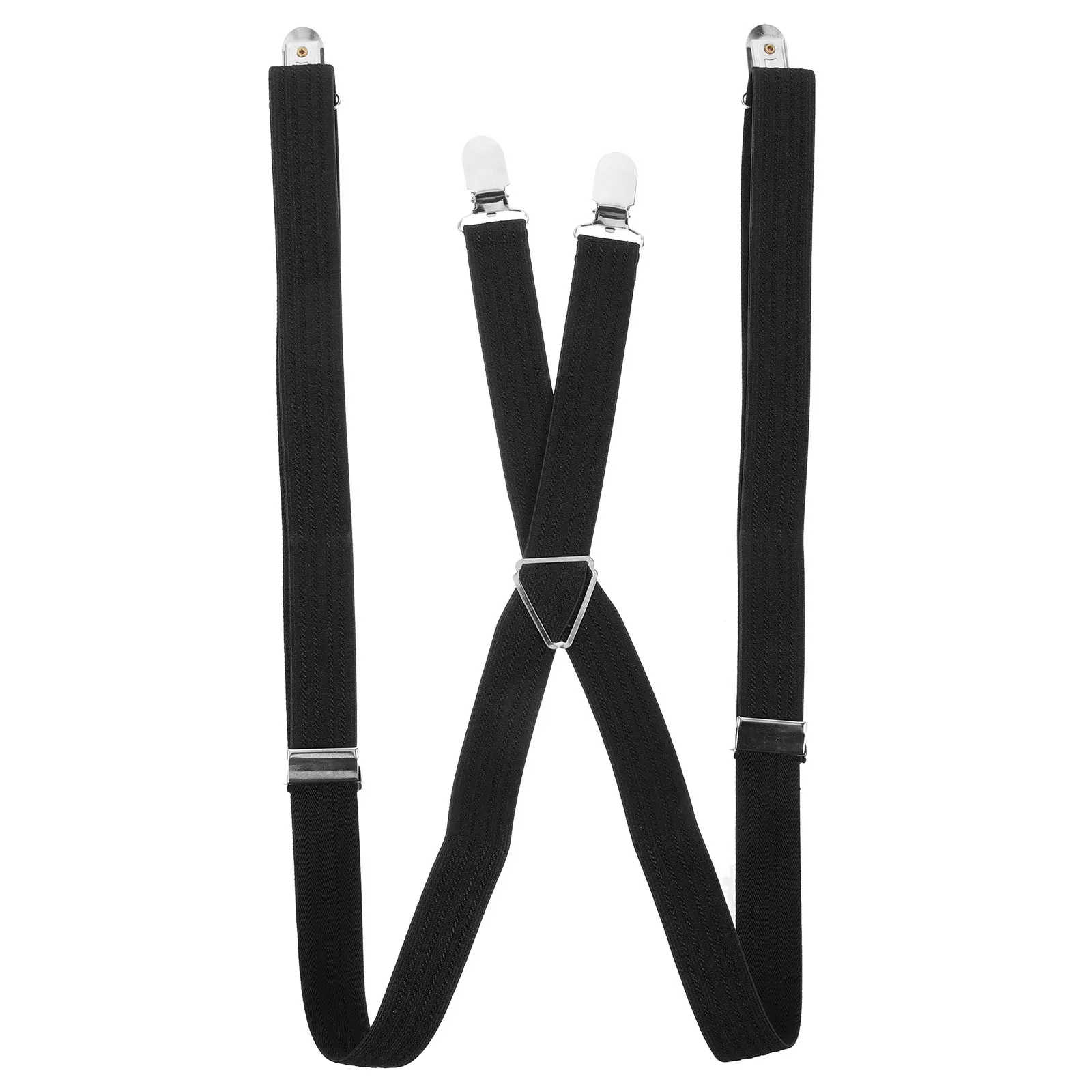 

Elastic Strap Suspenders Clip for Men Women Black Adjustable Motorcycle Equipments Shirt Stays Fashionable Jean Pant Suspender