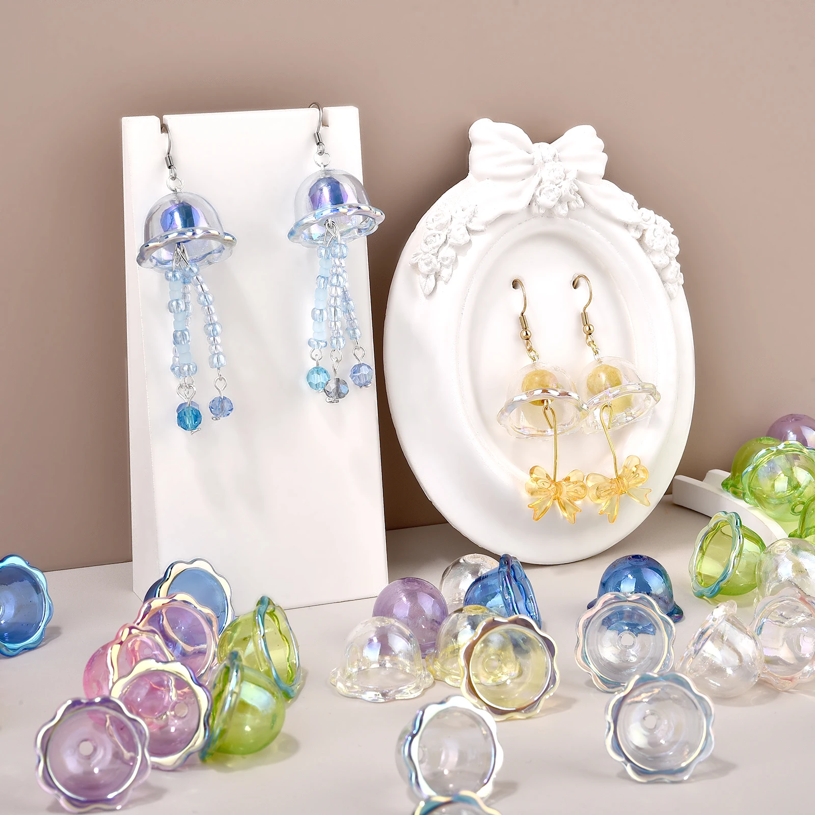Glitter Wind Bell Spacer Jellyfish Beads Earrings Bracelet DIY Decoration Phone Chain Jewelry Making Accessories Handmade Charms