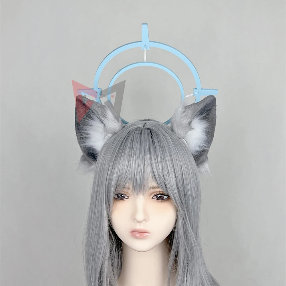 New Blue Archive Shiroko Sunaokami‌ Cosplay Cat Ears Hairhoop Hair Accessories Wig For Game Party  To Custom Made