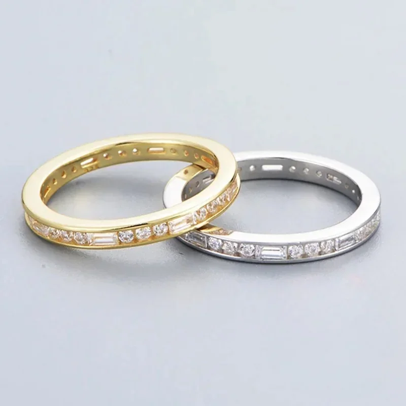 CAOSHI Exquisite Contracted Design Ring 925 Sterling Silver Flashing Shiny CZ Finger Accessory Engagement Statement Lady Jewelry