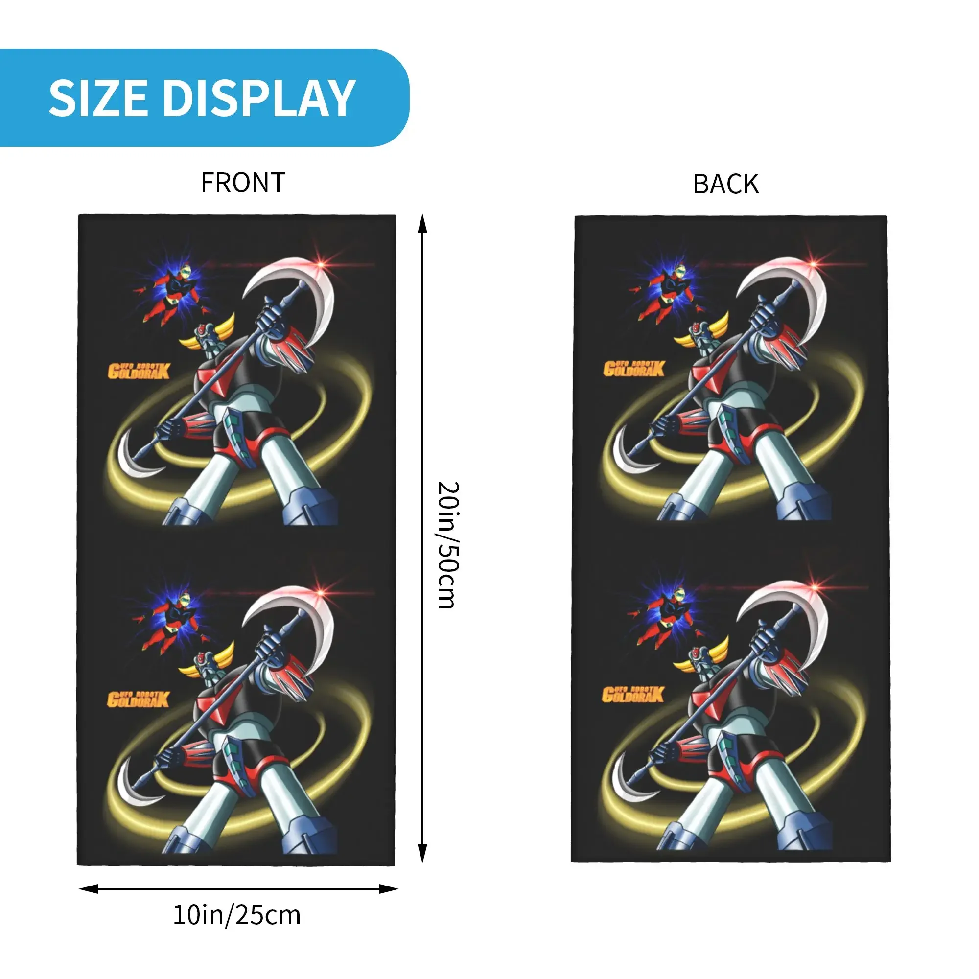 UFO Robot Goldrake Bandana Neck Warmer Men Women Winter Hiking Ski Scarf Gaiter Grendizer Anime Manga Face Cover