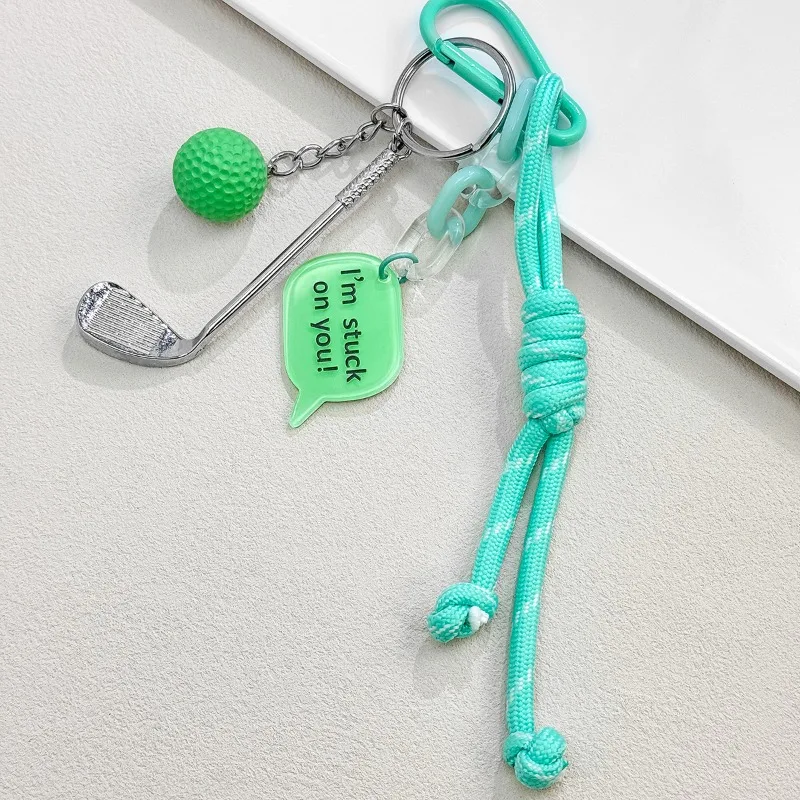 Mini Golf Club Ball Pendant Keychain Set Keychains Sports Fans Car Decor Key Holder Baseball Players Fashion Jewelry Keyring