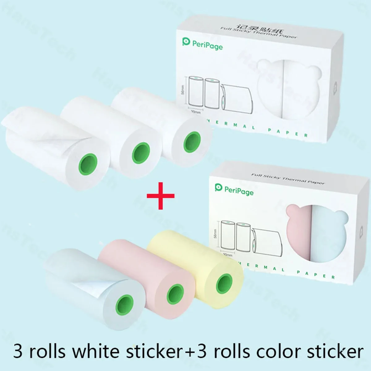 6 Rollenperipage Geen Bpa Mini Printer Papieren Sticker Zelfklevend Thermisch Papier Kleur Lable Papier Voor A6 Fotoprinter