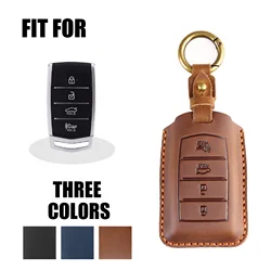 Leather Car Key Cover Case for Hyundai Genesis G70 G80 G90 Genuine Leather