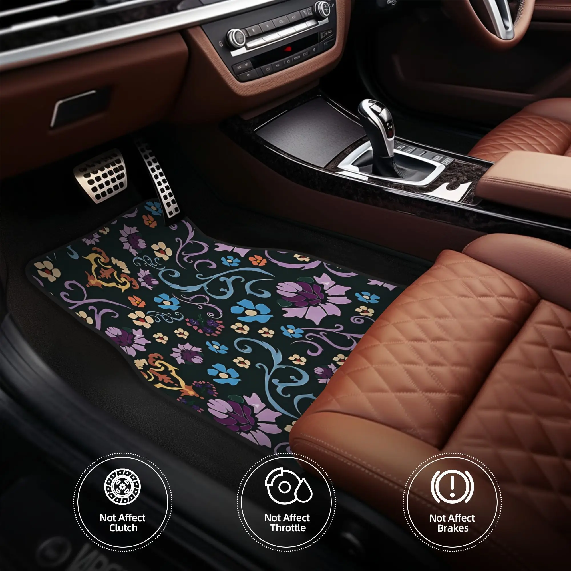 4pcs Fit Car Floor Mats Set - Heavy-Duty All-Weather, Non-Slip Cute -Themed (or ) Design For Driver/Passenger/Rear/Trunk - For A