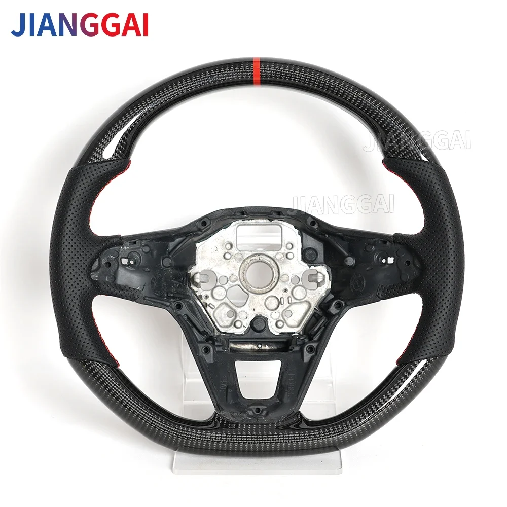 

For VW Magotan 2020 2021 Carbon Fiber Steering Wheel LED Display Perforated Leather Car Accessories