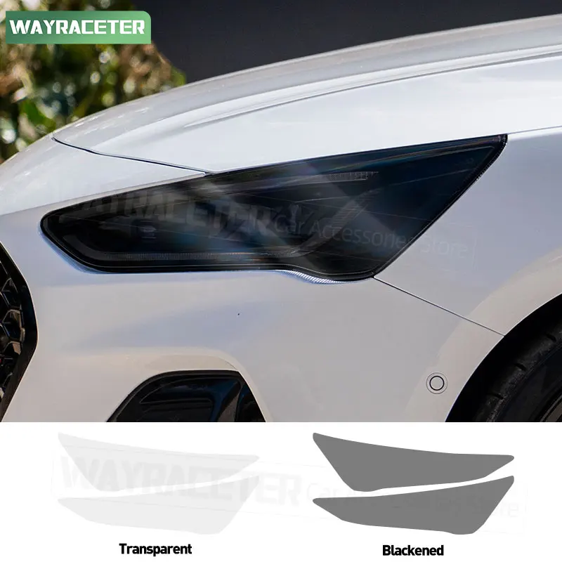 

2 Pcs Car Headlight Tint Smoked Black Protective Film Transparent TPU Sticker For Ford Focus ST 2022 2023 2024 2025 Accessories