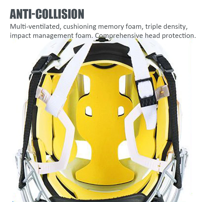 Ice Hockey Helmet Adjustable Hockey Helmet Full Face Protective Equipment Rugby Goalie Head Protective Sports Safety Face Mask