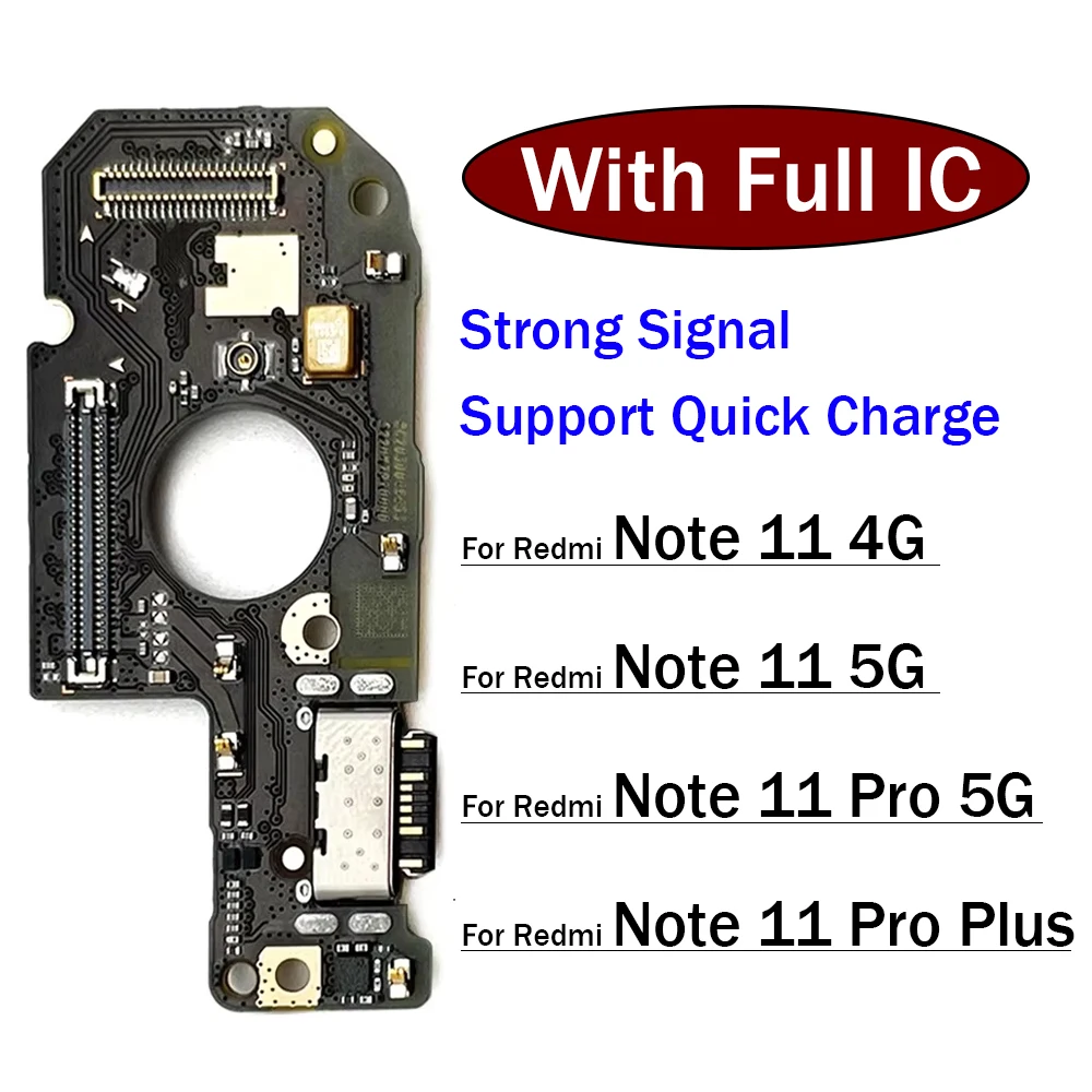 New For Xiaomi Redmi Note 11 11s Pro Plus 4G 5G Micro USB Charger Dock Connector Charging Board Port Microphone Flex Cable
