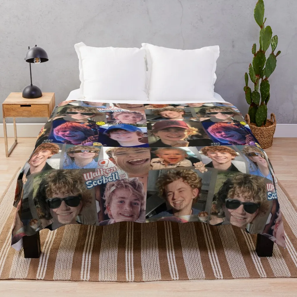 

Percy Jackson walker scobell collage Throw Blanket Warm Flannel Blanket for Couch Chair Bedroom