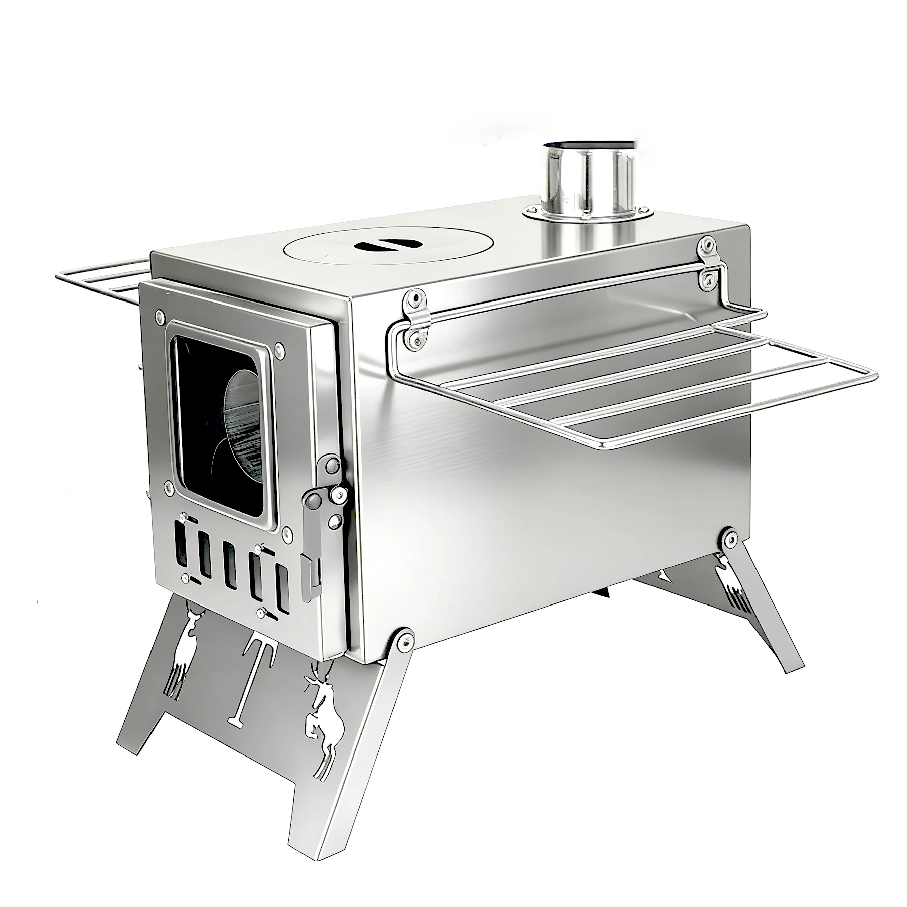 Outdoor Camping Wood Burning Stove - Estufa de Leña Portátil de Acero
