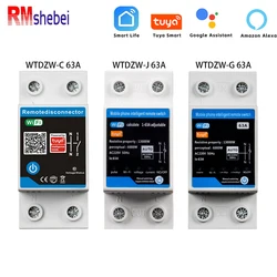 RMshebei wifi switch remote control reclosing smart life 63a adjustable circuit breaker tuya 220V Over Under Voltage Protector