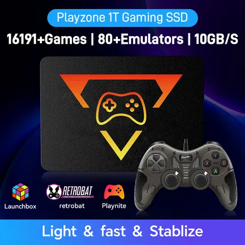 Playzone SSD 1TB&Game Consoles With 16191 3D&Retro Games 80+Emulators for PS5/PS4/XBOX/XBOX One/SWITCH 3 System in 1 for WIN PC