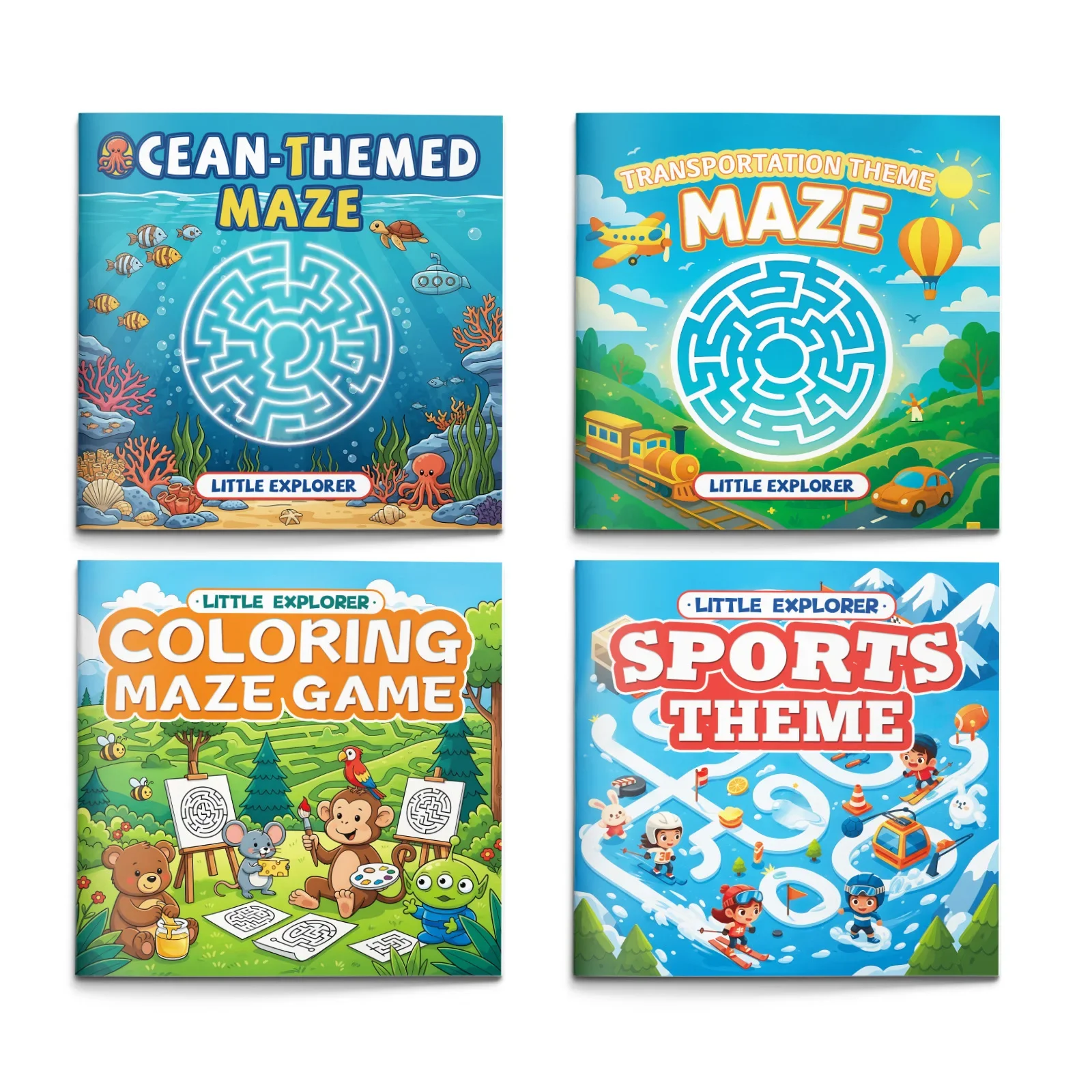 Kids Maze Game Book, Fun Puzzle Activity Workbook, Brain Training for Children, Improve Concentration & Logical Thinking