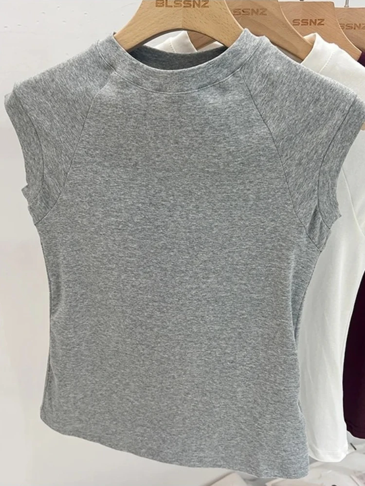 2026 Einfarbige Damen-T-Shirts Bequemes Sommer-T-Shirt Mehrfarbige Streetwear Hip-Hop Ärmelloses Unterhemd für Damen-Oberteile