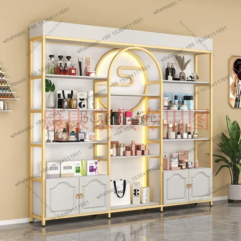 LJY Modern Luxury Cosmetics Display Cabinet Nordic Creative Beauty Salon Skin Care Products Cabinet Shelf Office Furniture