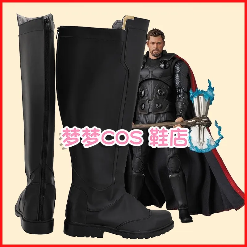 The God of Thunder Thor Cosplay Costume Shoes Handmade Faux Leather Boots Carnival Party Halloween Boots