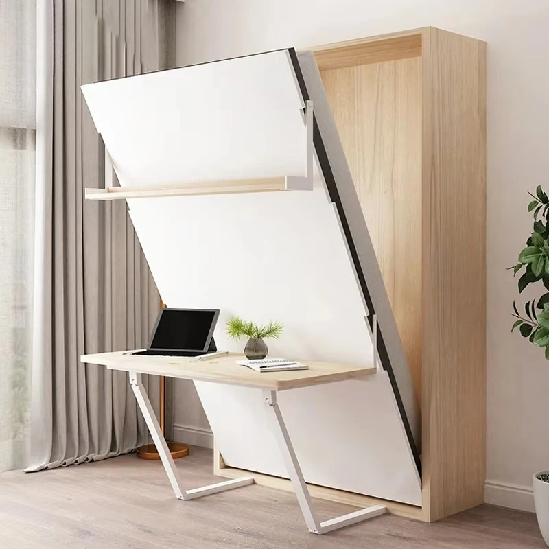 Murphy bed, folding bed, multi-function, concealed design, with folding desk, space saving, bedroom office combination furniture