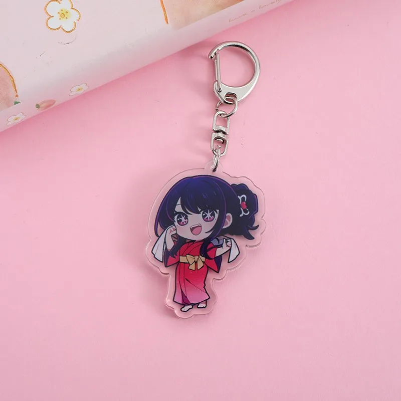 8Pcs Anime Characters OSHI NO KO Acrylic Keychain Cute Backpack Pendant Funny Bag Charms Accessories Decoration Holiday Gifts
