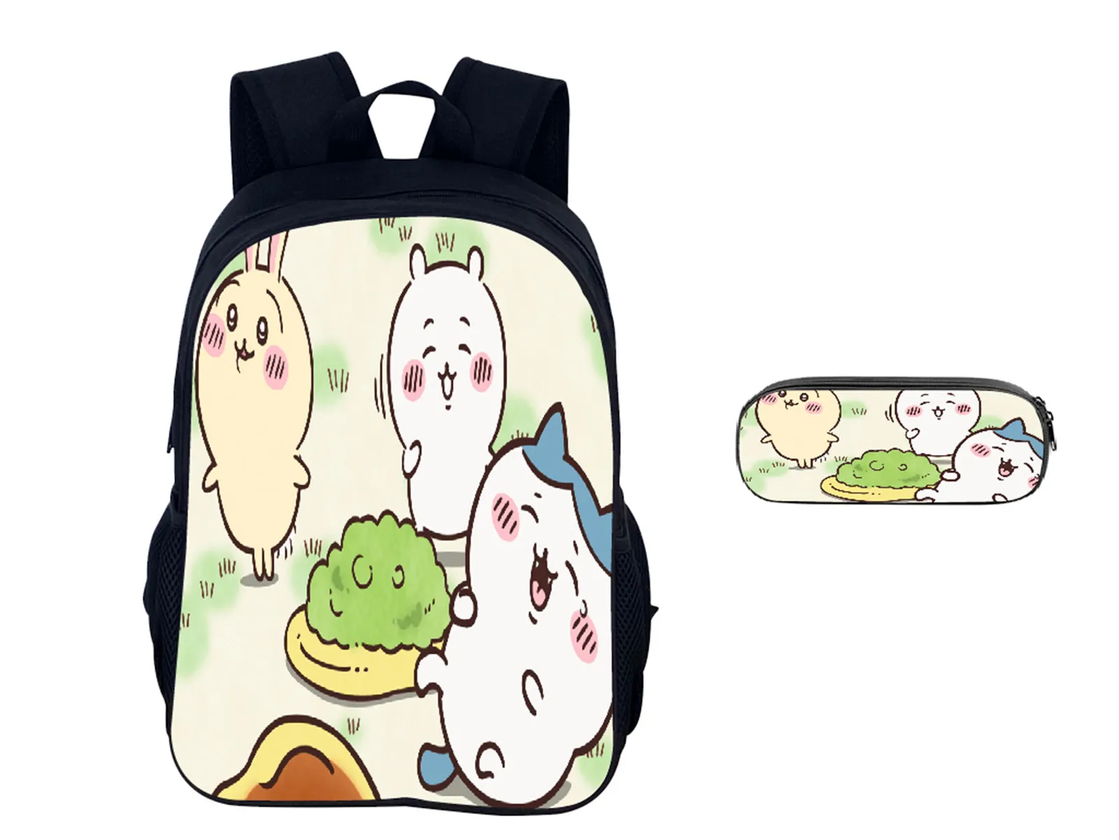 Little Kid Cute Daypack Lightweight Student Bookbag-Chiikawa Cartoon School Backpack and Pencil Box for Children