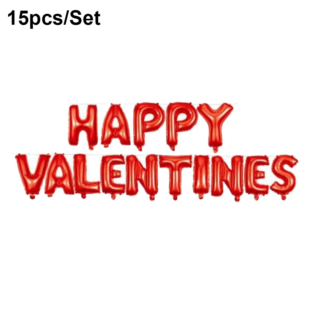 Red Letters Happy Valentines Balloon Set 16 inch Foil Balloons Romantic Valentine's Day Party Props Decoration Supplies