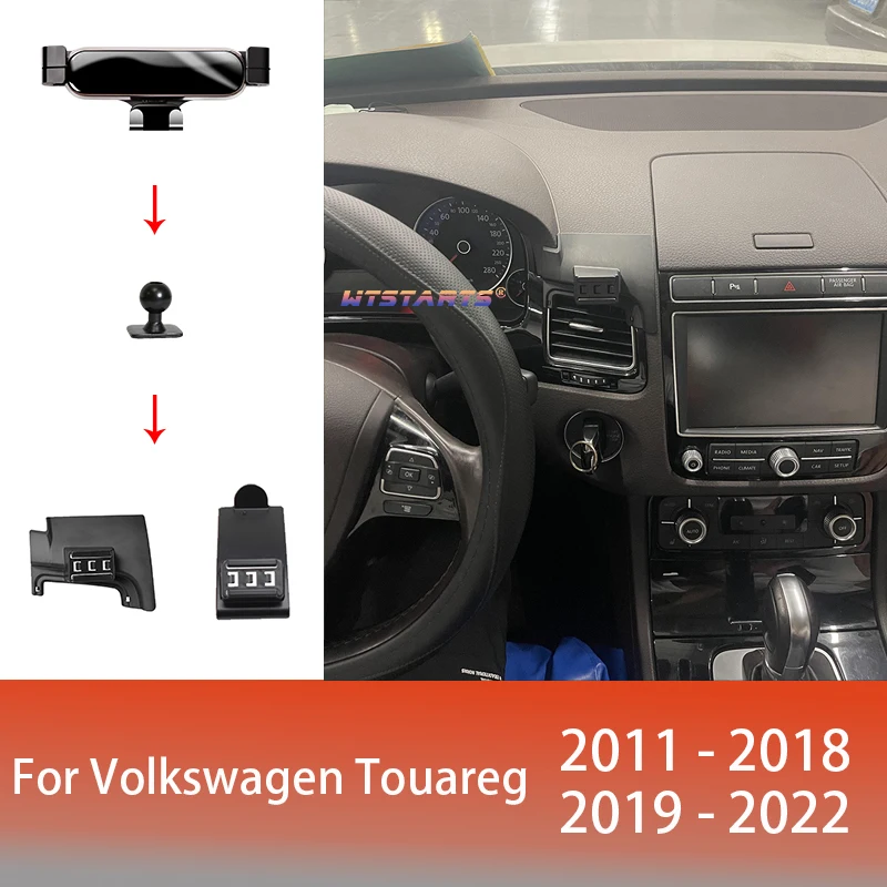 Auto Telefon Halter Mobile Halterung Ständer Für Volkswagen Touareg 2011-2022 Einstellbare GPS Spezielle Navigation Halterung Zubehör
